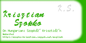 krisztian szopko business card